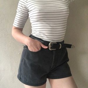 Vintage High Waisted Black Shorts